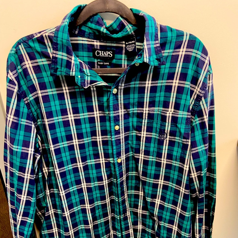 Champs XL Green Plaid Dress Shirt